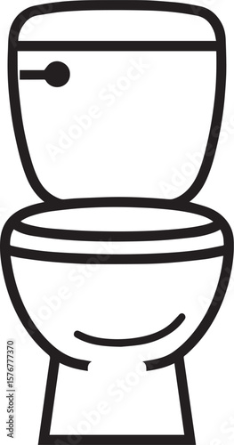 Create a white toilet vector icon with black outline. White background. icon black vector illustration