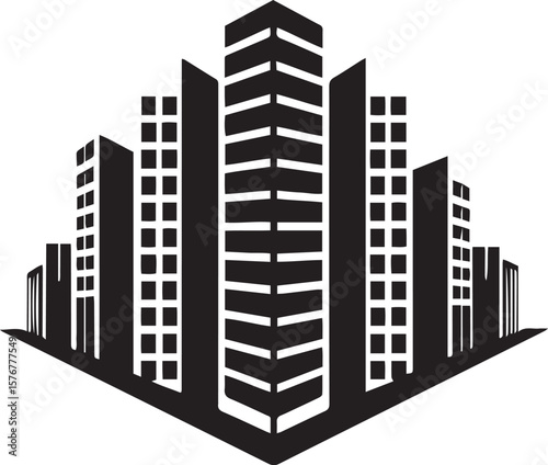 logo for realty company, clean, modern, elegant, icon black vector illustration