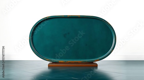 Teal tray with aged rim