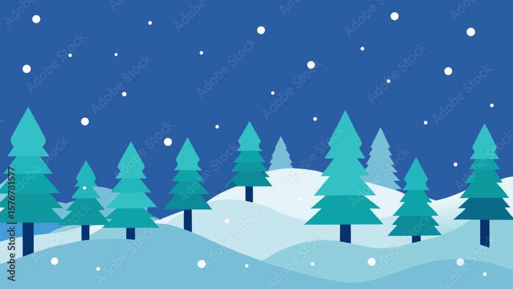 Fototapeta premium winter landscape with trees and snow