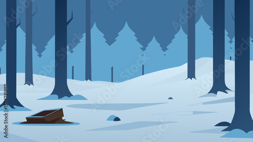 winter landscape with trees