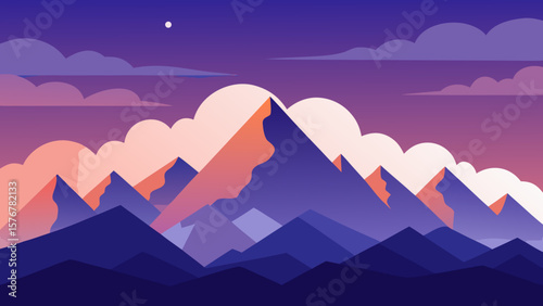sunset in mountains