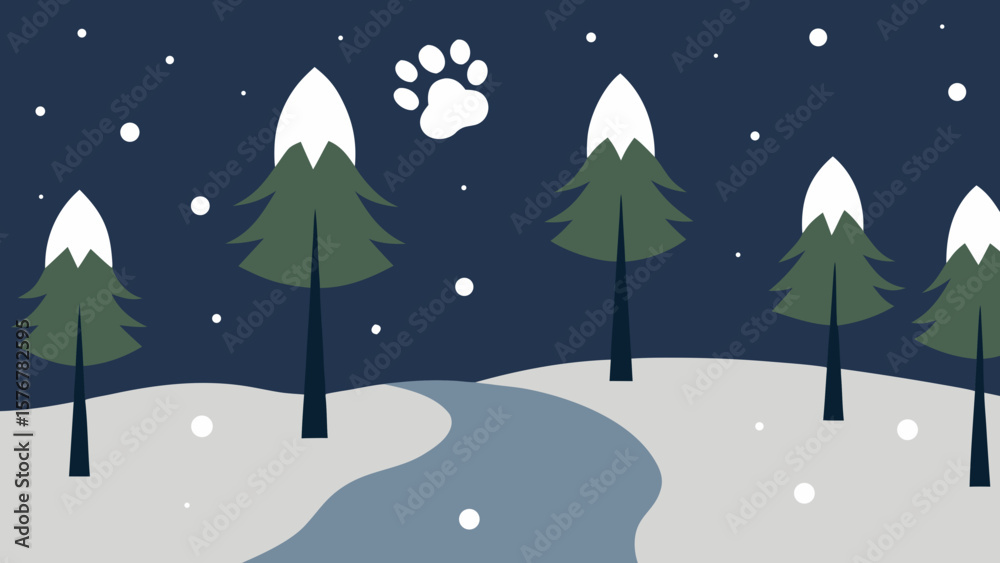 Fototapeta premium winter landscape with trees