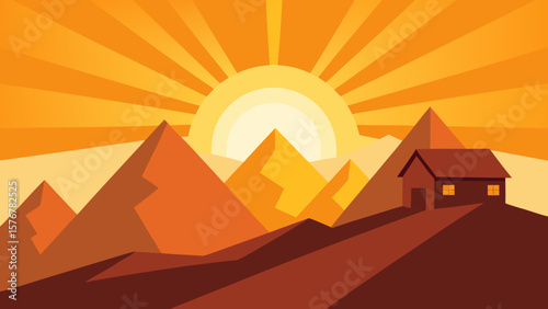sunset in the mountains