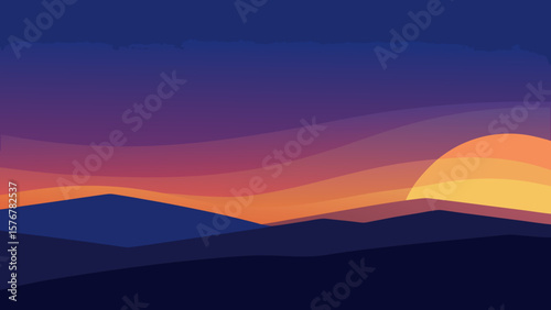 sunset in mountains
