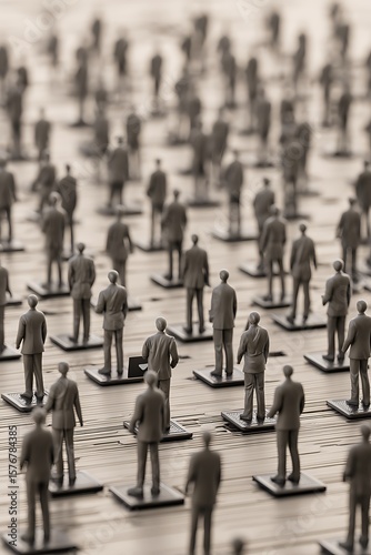 Wallpaper Mural Many miniature figures in business attire. Torontodigital.ca