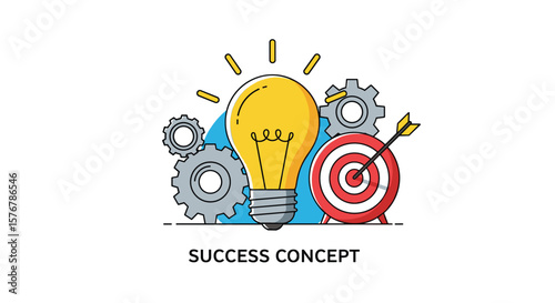 Illustrating the core components of business innovation and strategic planning for achieving ambitious goals