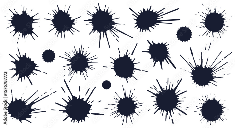 Abstract ink splashes and splatters for graphic design element backgrounds textures brush strokes artistic creative messy fluid dynamic patterns