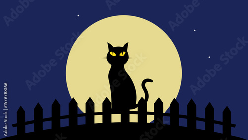 cat and moon