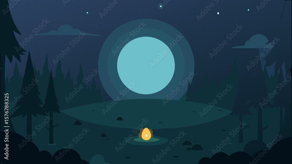 Naklejka premium halloween night landscape