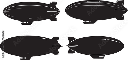 Classic airship blimp transportation silhouette