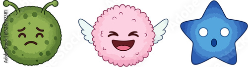 Cute cartoon characters vector illustration for kids books and educational materials design asset