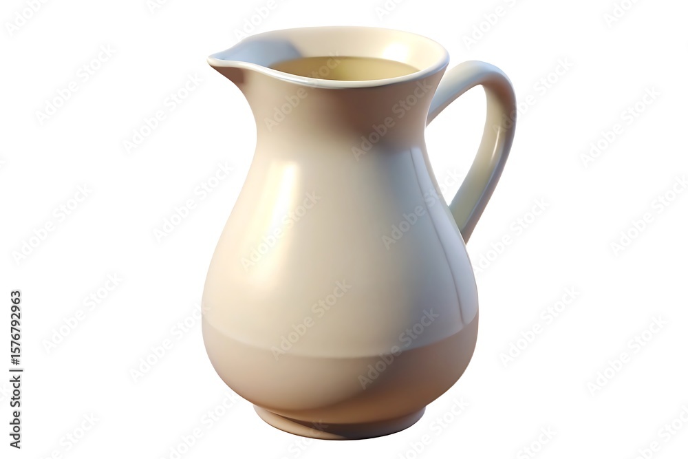 Elegant ceramic pitcher with pale liquid image Elegant ceramic pitcher with pale liquid image