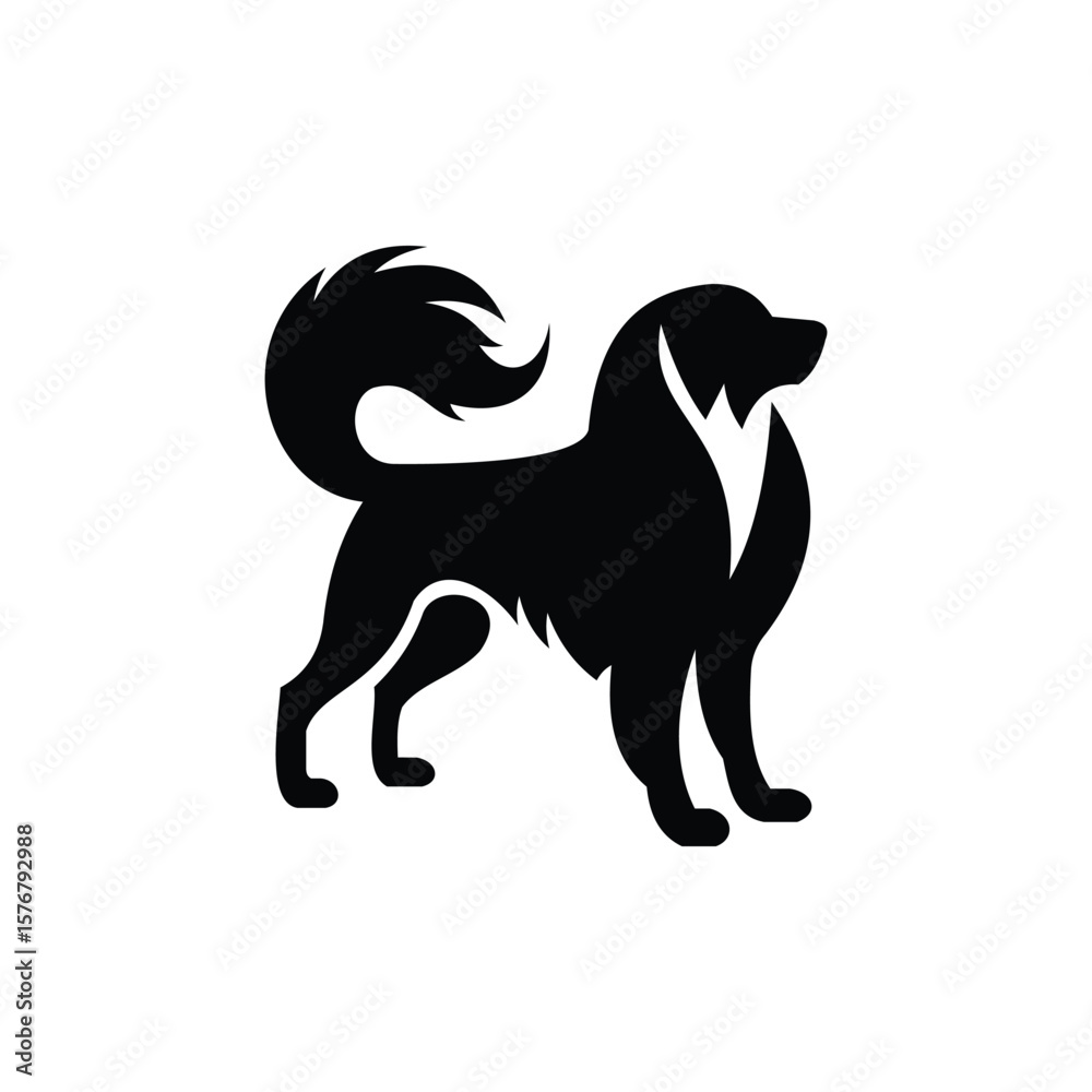 Obraz premium Basses Hound Dog Vector Silhouette