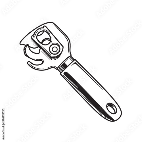Handheld kitchen tool for opening cans and bottles can opener bottle opener