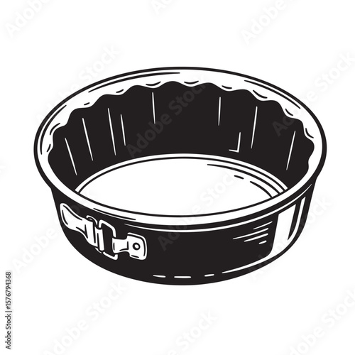 Springform pan with latch and fluted edge baking cake mold