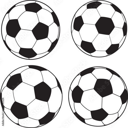 Classic soccer ball silhouette design