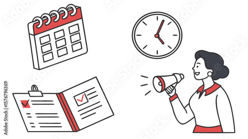 Effective time management and planning illustration for business productivity and organization success now