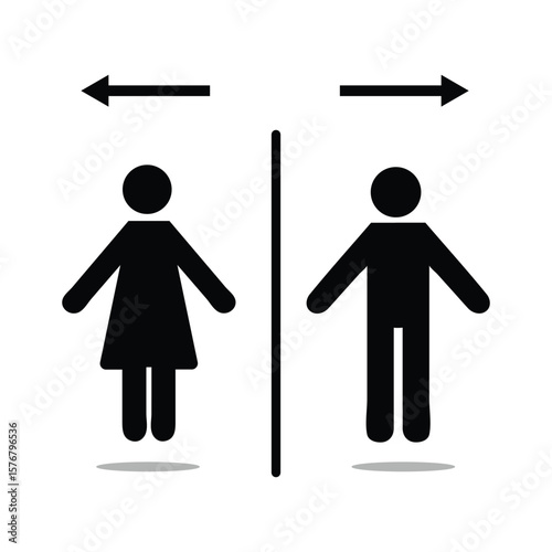 Set of restroom, toilet icon collection. Male and female restroom. Vector Illustration. EPS 10 .
