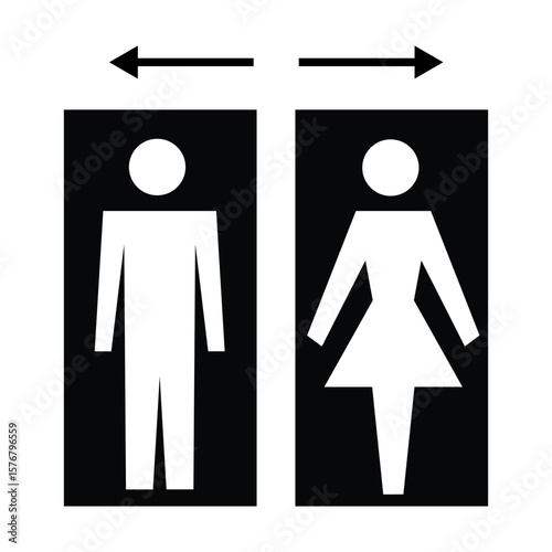 Set of restroom, toilet icon collection. Male and female restroom. Vector Illustration. EPS 10 .