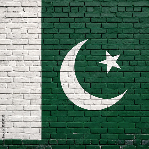 Pakistan Flag on Brick Wall: Powerful National Symbol