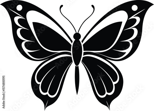 Elegant Black and White Butterfly Illustration Design