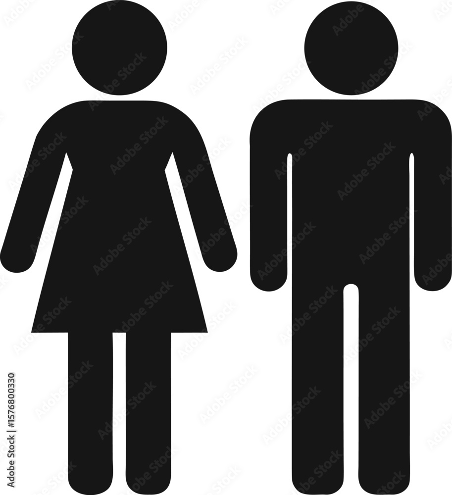 Simple Black Silhouette Icons of Man and Woman Simple Black Silhouette Icons of Man and Woman