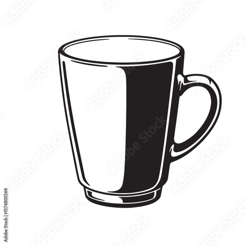 Black mug with handle beverage drinkware
