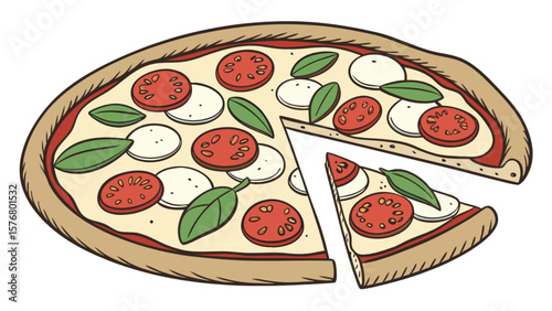 Margherita pizza slice