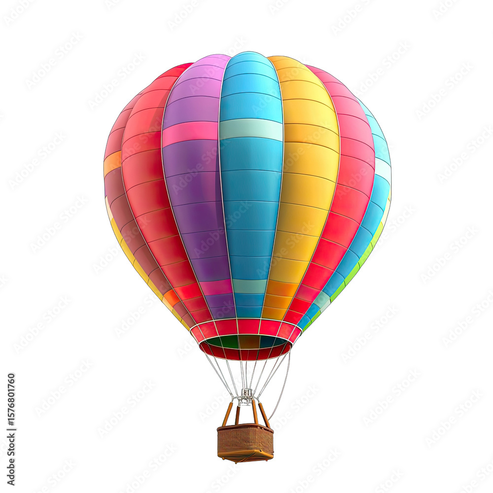 Naklejka premium Vibrant colorful hot air balloon
