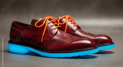 Close-up of classic men's leather dress shoes, a black pair and a brown pair, suitable for formal wear or smart casual style