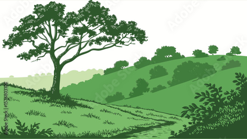 Green landscape scenery
