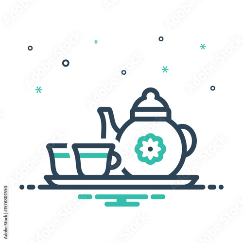 Mix icon for tea set
