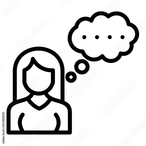 Thought Bubble  Icon Element For Design
