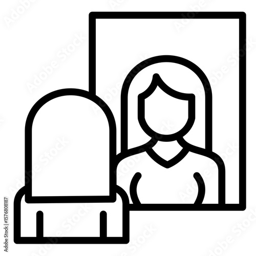 Self-Reflection  Icon Element For Design

