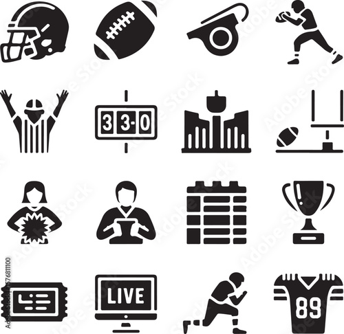 Classic American Football Silhouette Vector

Gridiron Football Ball Illustration

Touchdown Football Icon Design

NFL Style American Football Art

Dynamic Football Action Vector