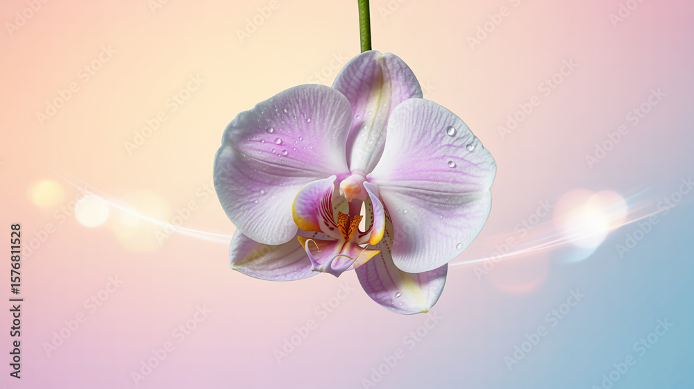 Fototapeta premium A soft pastel gradient background with subtle light flares and bokeh effects