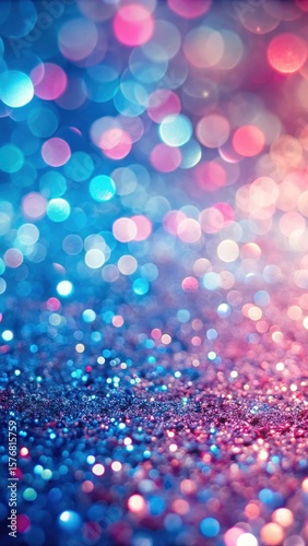 Glittering pink and blue sparkles on a subtle gradient background with a soft focus effect
