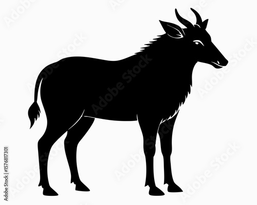 serow silhouette vector animal black