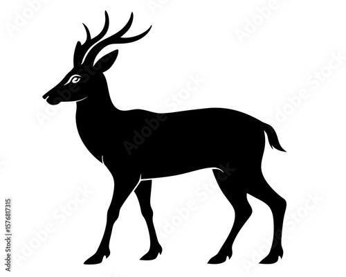 chamois silhouette vector black animal