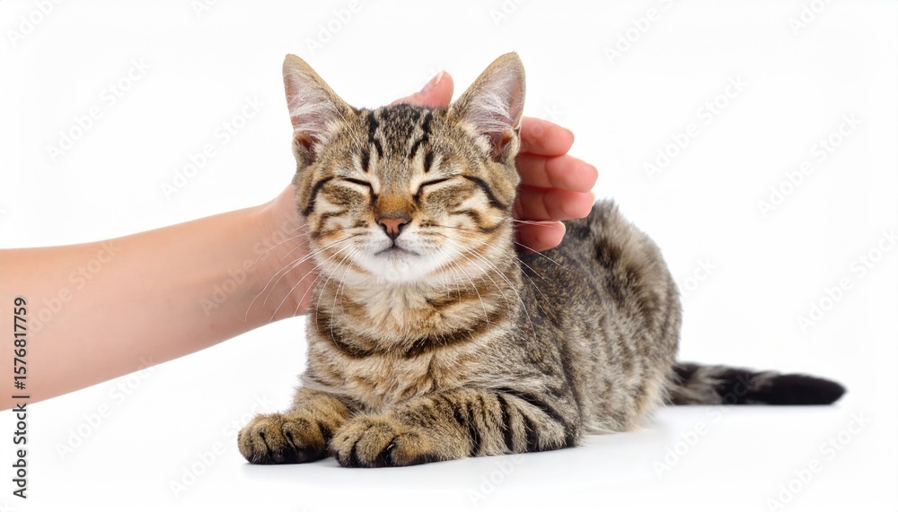 Obraz premium Kitten being petted