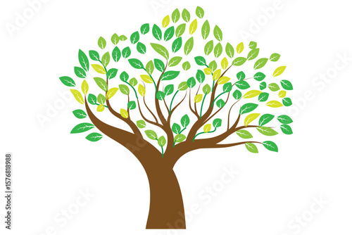 Beautiful vector tree with colorful leaves