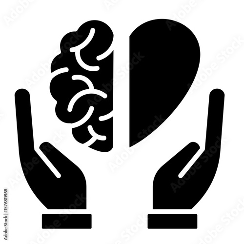 Brain And Heart  Icon Element For Design
