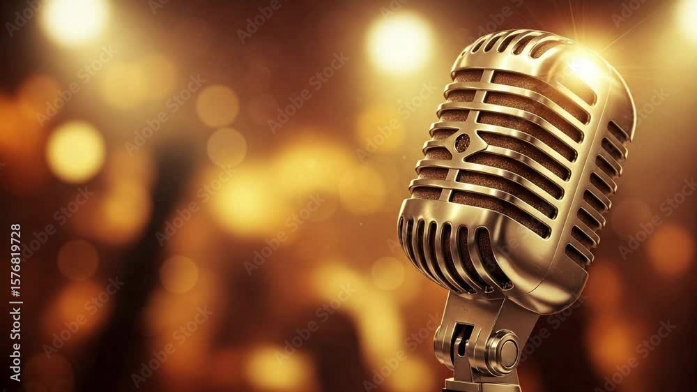 vintage microphone on stage