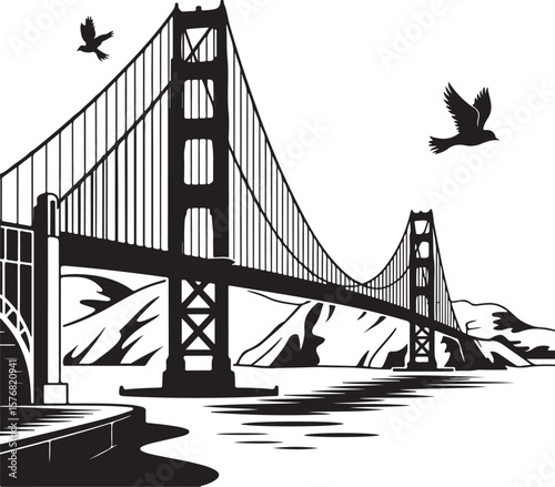 Iconic Bridge Silhouette Vector Design

City Bridge Silhouette for Skyline Scenes

Suspension Bridge Silhouette Illustration

Urban Landscape Bridge Clipart

Elegant Architectural Bridge Silhouette