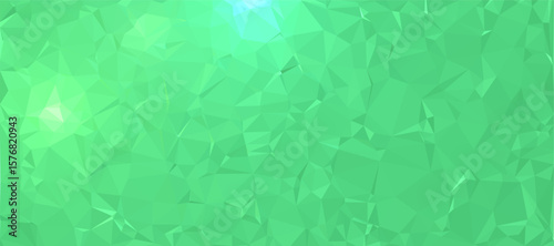 Abstract background Green polygon pattern low poly triangle shape, geometric background with lowpoly background