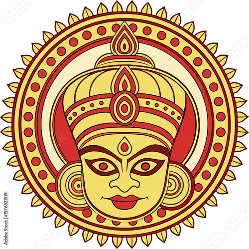 Goddess kali traditional kerala mural art painting