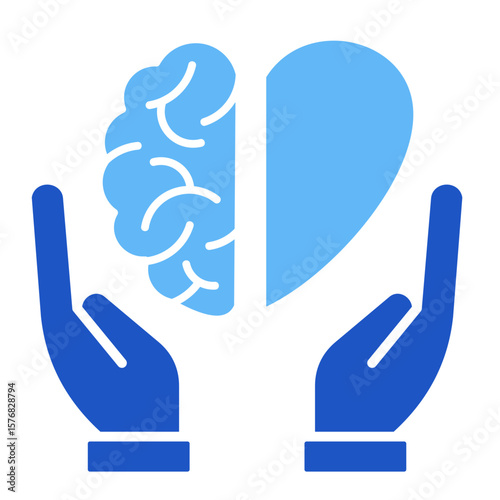 Brain And Heart  Icon Element For Design

