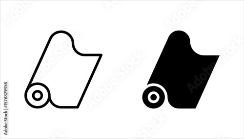 Carpet roll icon set, vector illustration on white background