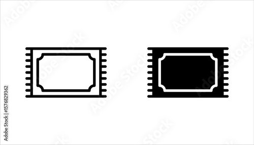 Carpet roll icon set, vector illustration on white background